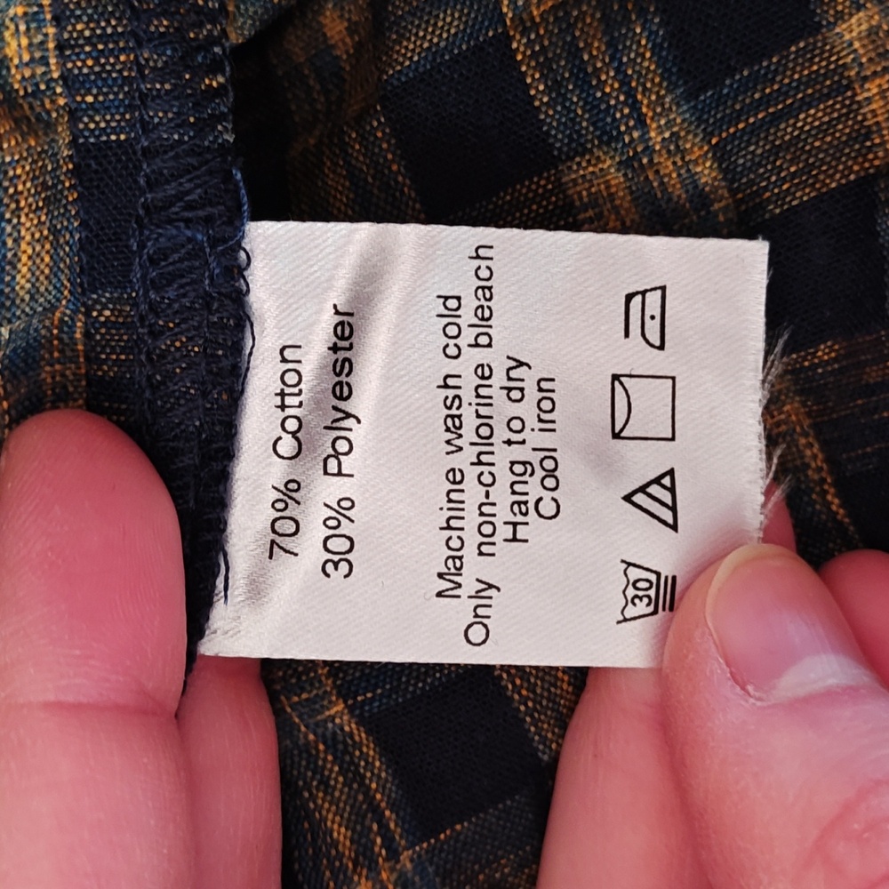 Duffield Lane Stephanie Dress. Navy Plaid. Size L - Picture 8 of 8